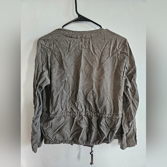 Ricki's Women's Coat Jacket Military Utility Pilot Pockets Army Green zip SMALL - Picture 6 of 6